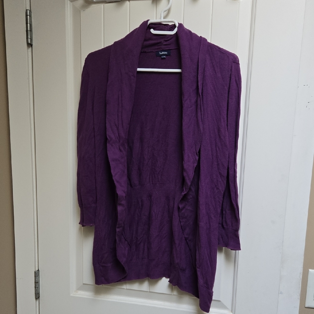 Reitmans Purple Open-Front Cardigan